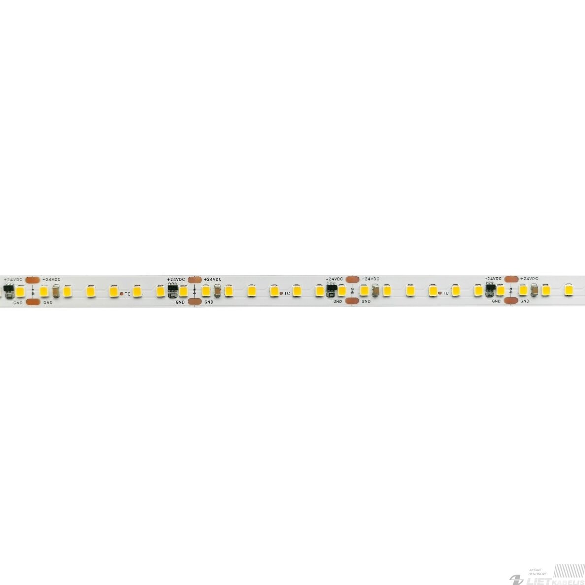 LED juosta 5m ritė, 24V 22W/m, IP20, šiltai balta 3000K, 3207lm/m, Bridgelux SMD