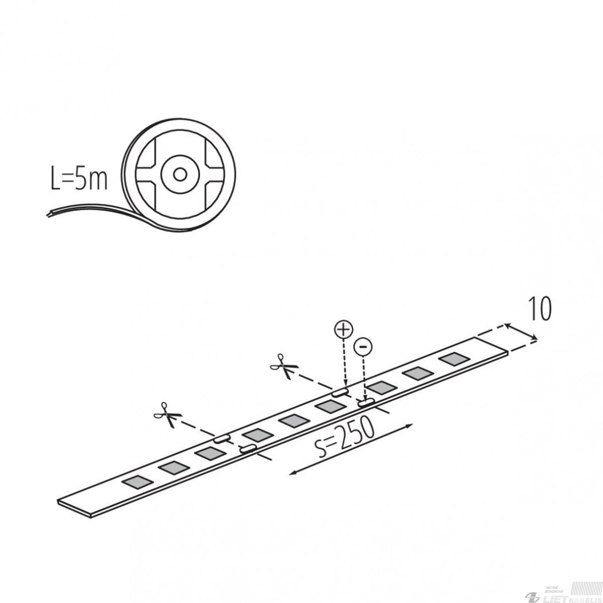 LED juosta 9W/m, 24V, 4000K, RGBW, KANLUX 1 LED juosta 9W/m, 24V, 4000K, RGBW, KANLUX 1