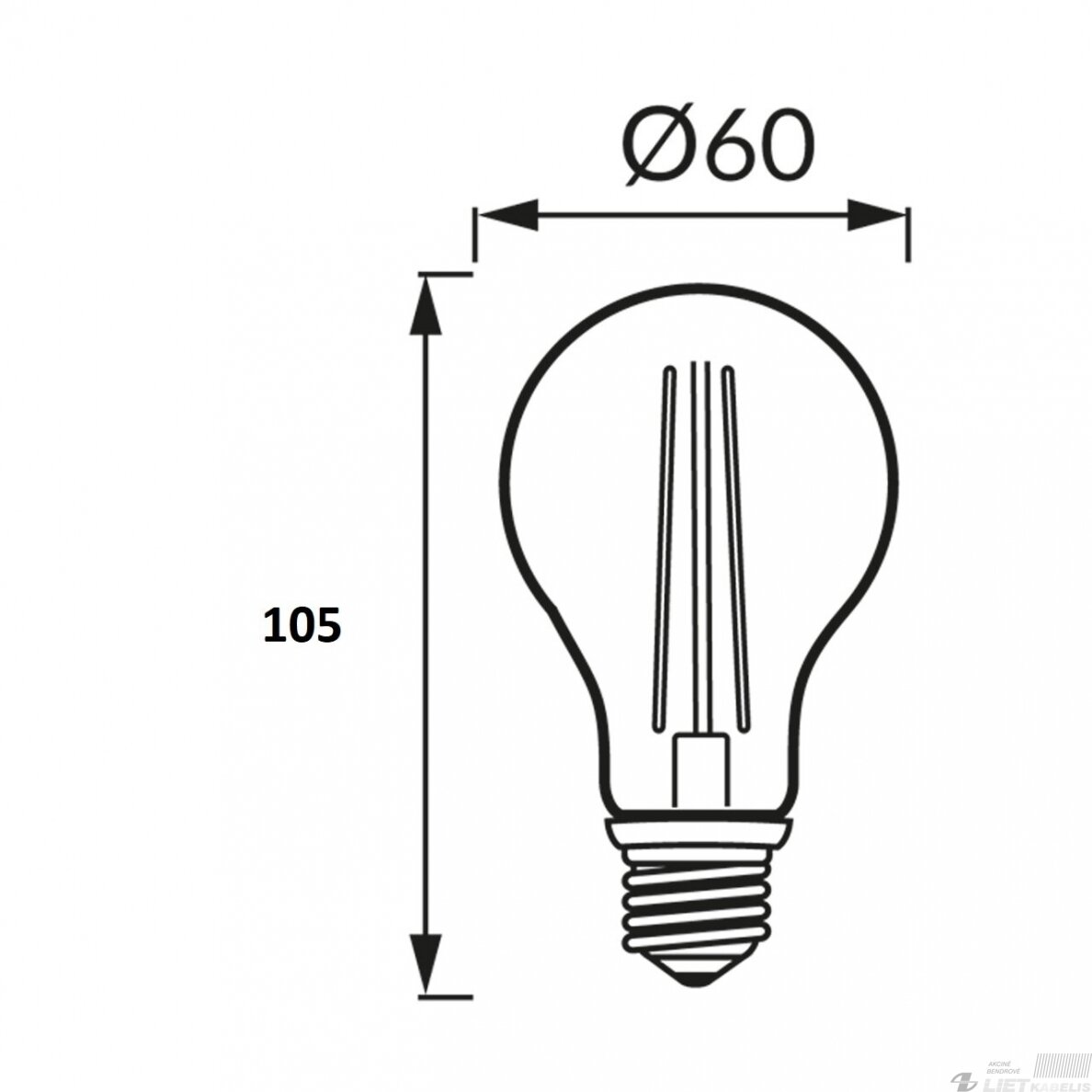 LED lempa filamentinė 8W, E27, 900lm, 4000K, Spector light 1