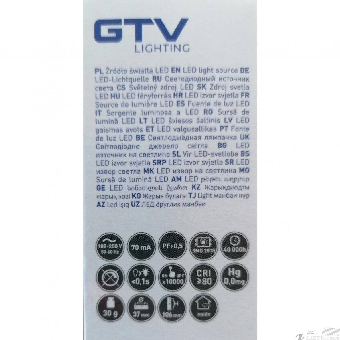 LED Lempa žvakės formos  8W, E14, 3000K ,GTV 3