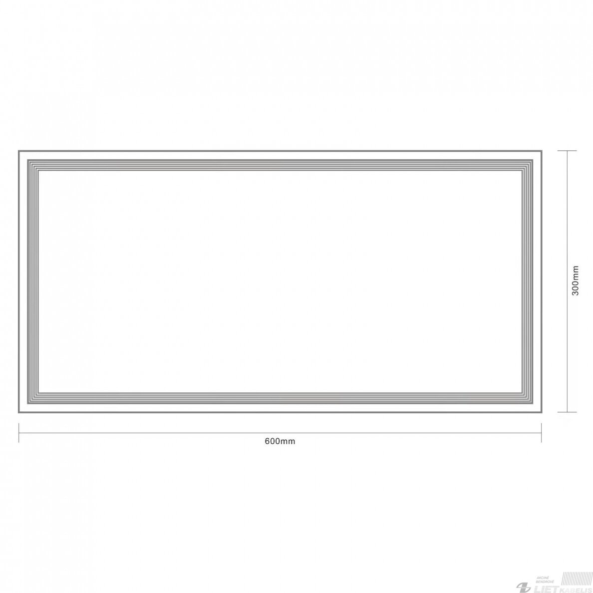 LED panelė 24W, 4000K, 2400lm, 595x295x30mm, IP40, STANDART 1 LED panelė 24W, 4000K, 2400lm, 595x295x30mm, IP40, STANDART 1
