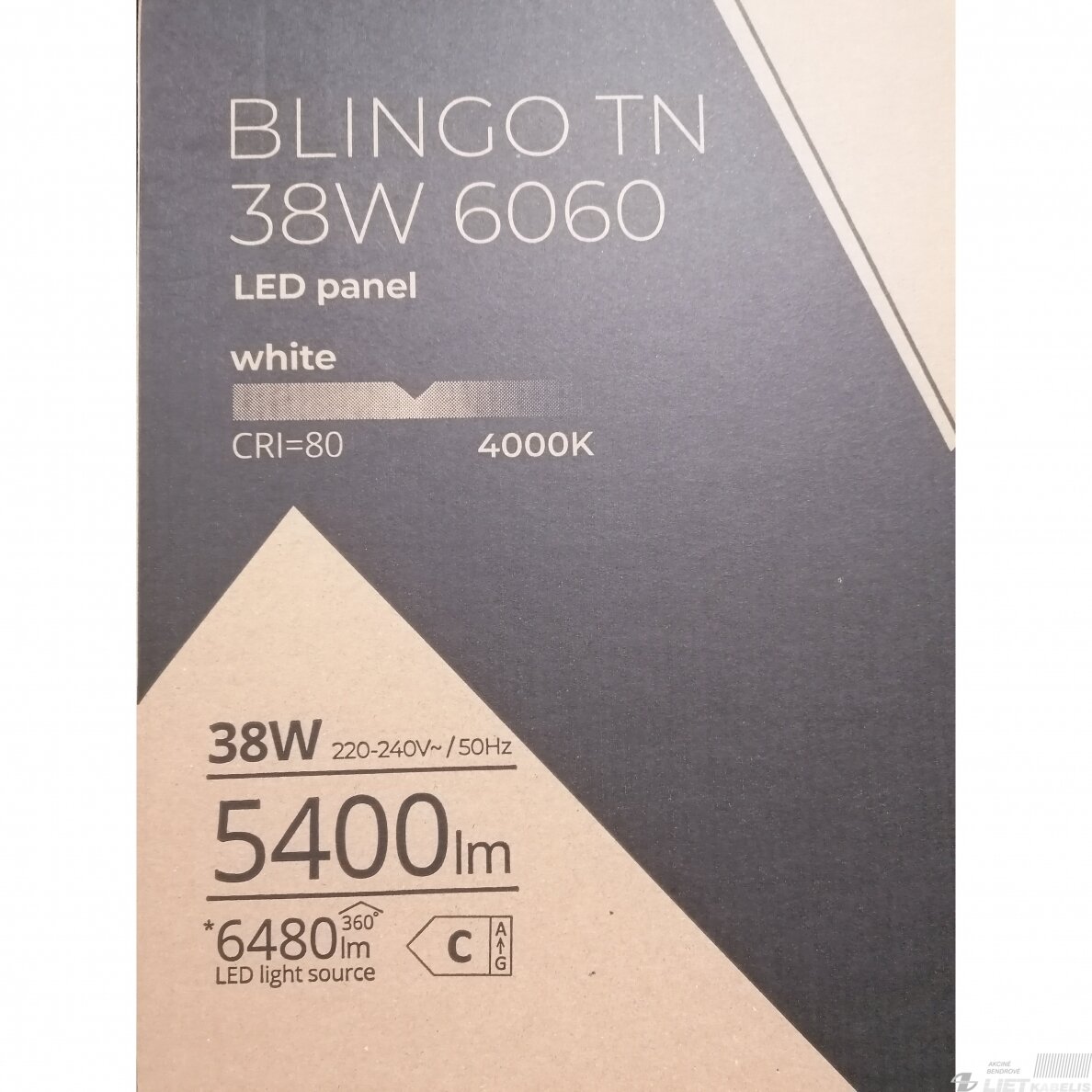 LED panelė BLINGO 38W, 4000K,5400lm, 600x600mm, Kanlux 6