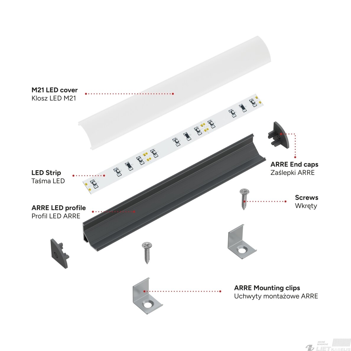 LED profilio komplektas ARRE kampinis, juodas, anoduotas, matinis dangtelis 3 m 2 LED profilio komplektas ARRE kampinis, juodas, anoduotas, matinis dangtelis 3 m 2