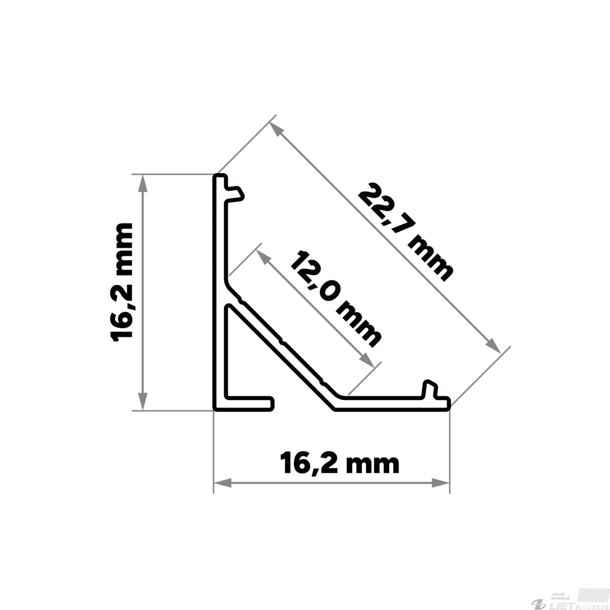 LED profilio komplektas ARRE kampinis, juodas, anoduotas, matinis dangtelis 3 m LED profilio komplektas ARRE kampinis, juodas, anoduotas, matinis dangtelis 3 m