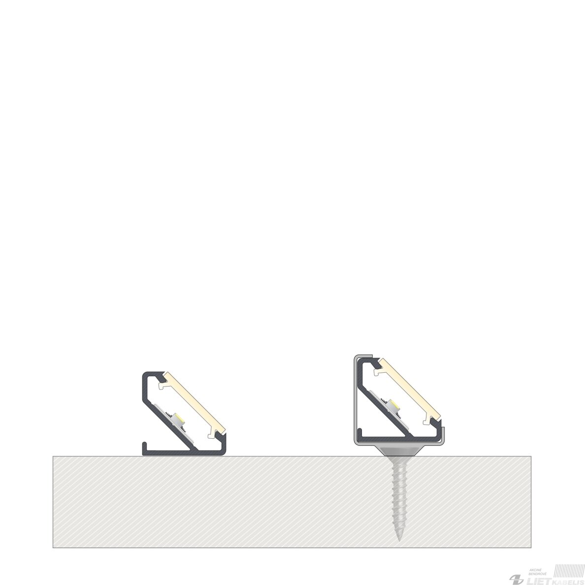 LED profilio komplektas BARDE kampinis, juodas, anoduotas, matinis dangtelis 2.02 m 2