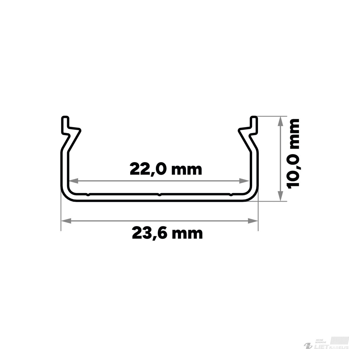 LED profilio komplektas EGEN paviršinis platus, juodas, anoduotas, matinis dangtelis 3 m 3