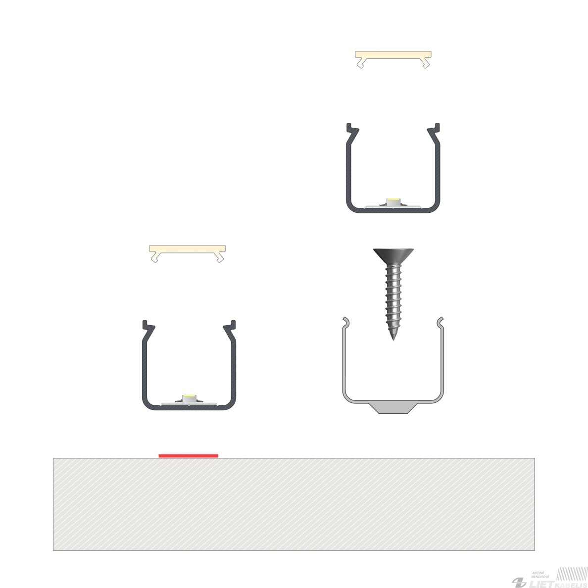 LED profilio komplektas HELSE paviršinis aukštas, juodas, anoduotas, matinis dangtelis 2.02 m 1 LED profilio komplektas HELSE paviršinis aukštas, juodas, anoduotas, matinis dangtelis 2.02 m 1