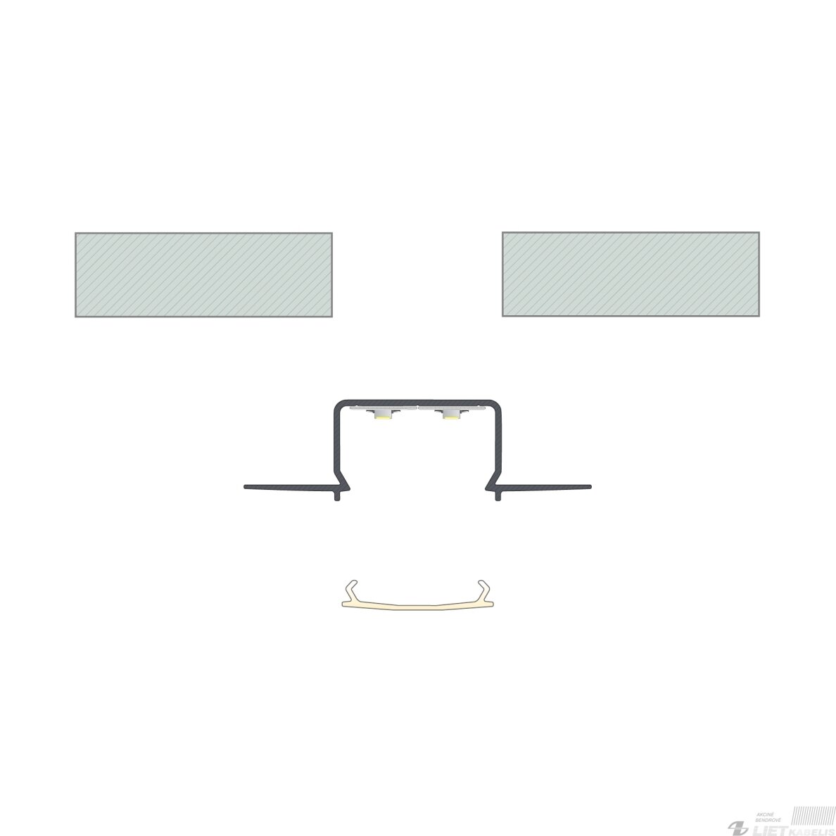 LED profilio komplektas HORST priglaistomas platus, aliuminis, anoduotas, baltas dangtelis 3 m 1 LED profilio komplektas HORST priglaistomas platus, aliuminis, anoduotas, baltas dangtelis 3 m 1