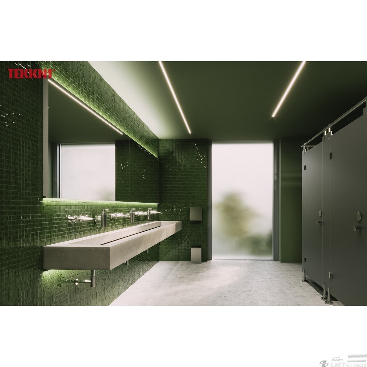 LED profilio komplektas MOSSO priglaistomas siauras, aliuminis, anoduotas, baltas dangtelis 3 m 4