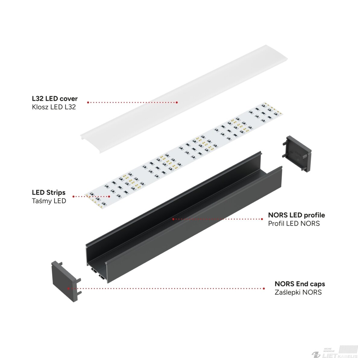 LED profilio komplektas NORS paviršinis/pakabinamas, aliuminis, anoduotas, matinis dangtelis 2.02 m 7 LED profilio komplektas NORS paviršinis/pakabinamas, aliuminis, anoduotas, matinis dangtelis 2.02 m 7