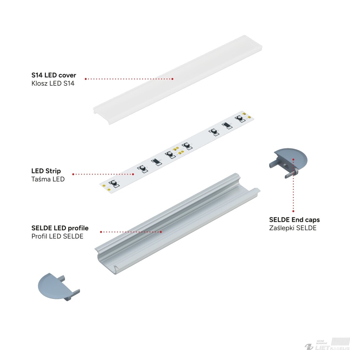 LED profilio komplektas SELDE įleidžiamas, aliuminis, anoduotas, matinis dangtelis 2.02 m 7 LED profilio komplektas SELDE įleidžiamas, aliuminis, anoduotas, matinis dangtelis 2.02 m 7