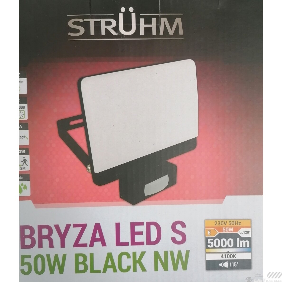 LED prožektorius BRYZA S 50W, 4100K, 5000lm, su judesio davikliu, IP65, Struhm 2 LED prožektorius BRYZA S 50W, 4100K, 5000lm, su judesio davikliu, IP65, Struhm 2