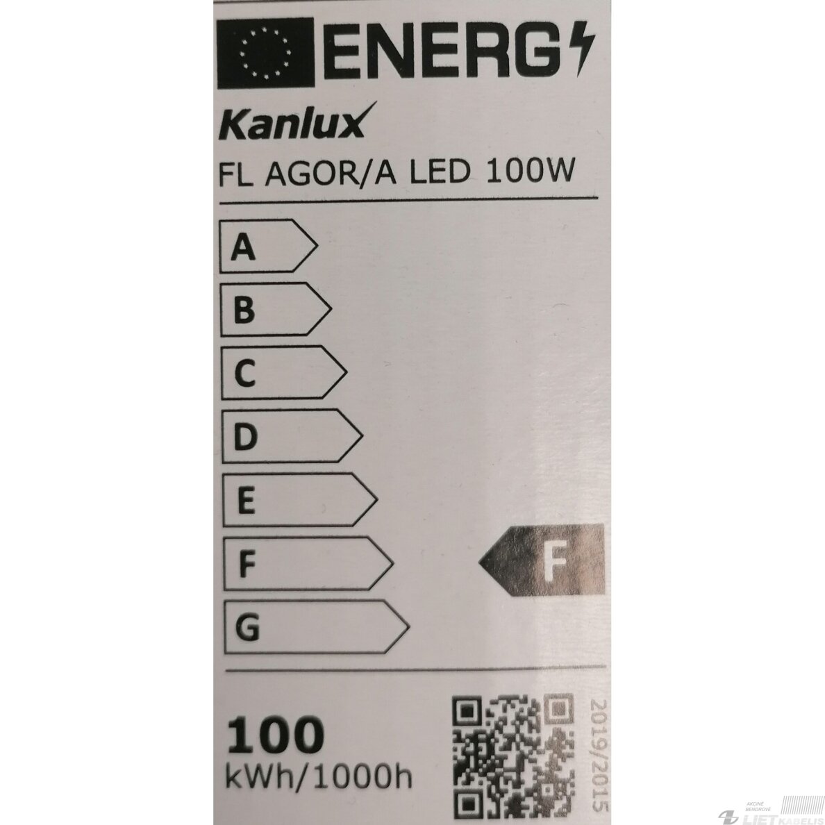 LED prožektorius  FL AGOR/A 100W, 4000K, 11000lm, juodas,  IP65, KANLUX 4