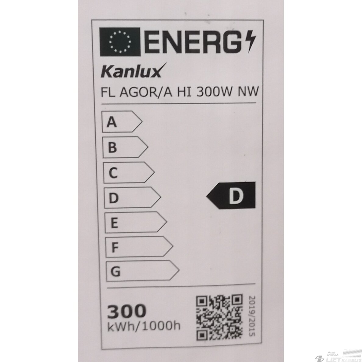 LED prožektorius FL AGOR/A 300W, 4000K, 45000lm, juodas IP65, KANLUX 4