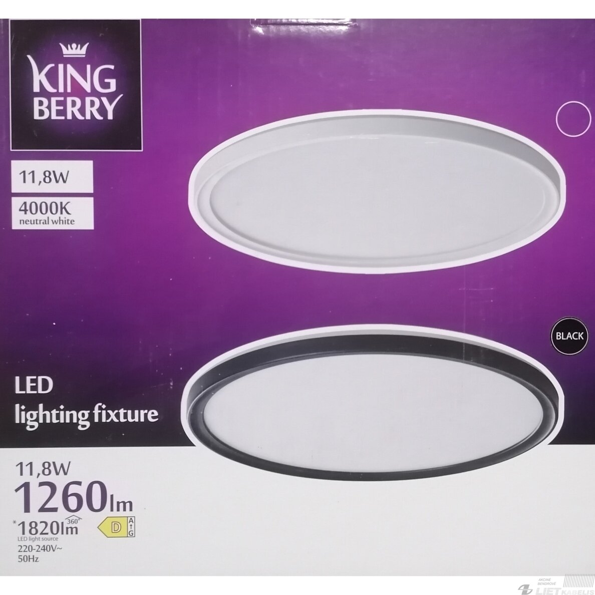LEd šviestuvas 11,8W, 4000K 1260lm, IP20, KING BERRY 2 LEd šviestuvas 11,8W, 4000K 1260lm, IP20, KING BERRY 2