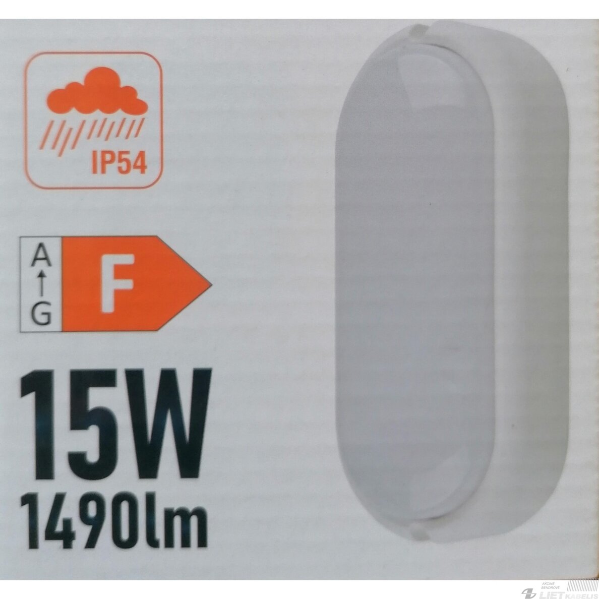 LED šviestuvas 15W, 4000K, 1490LM, IP54, ovalus baltas, SPECTORLIGHT 4
