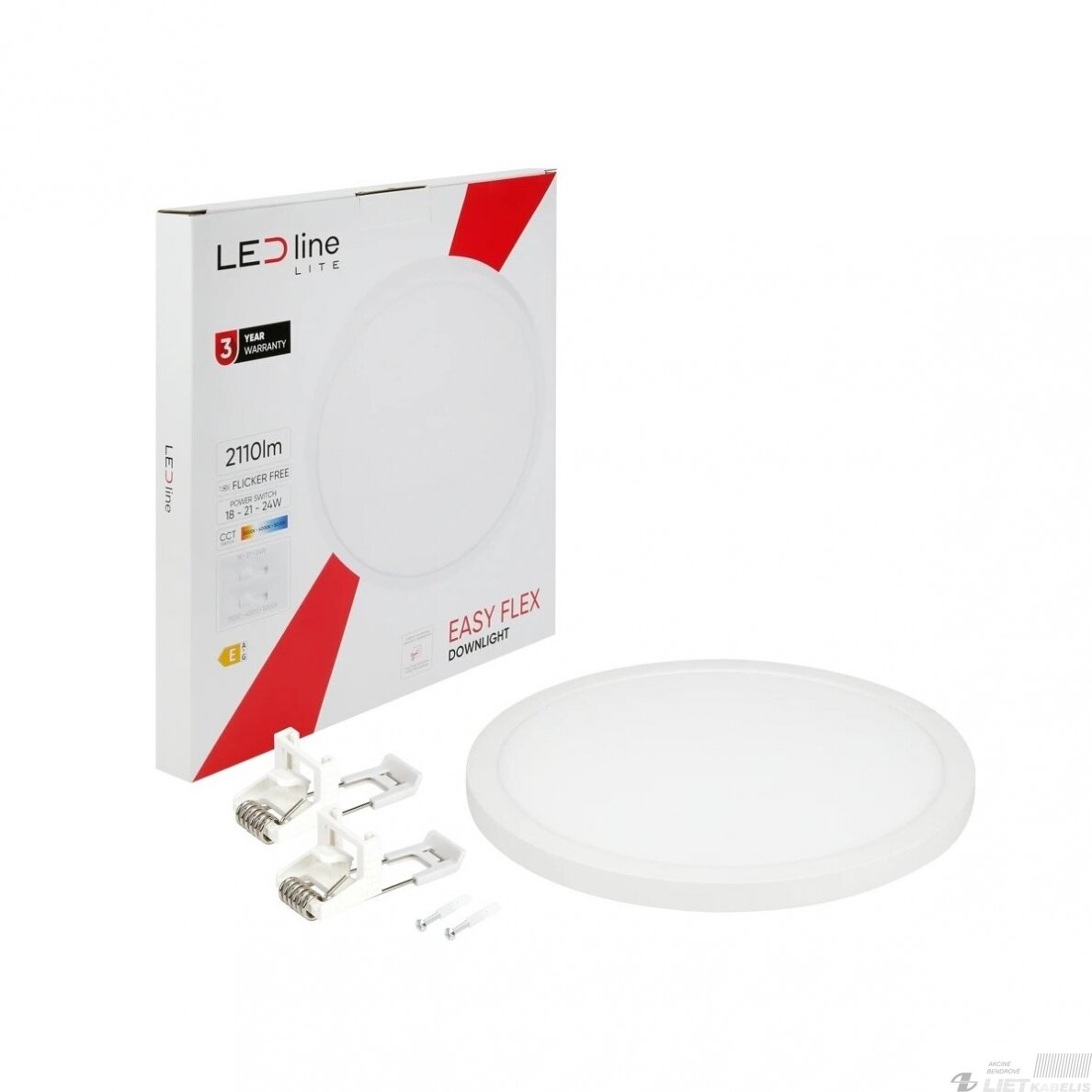 LED šviestuvas 18-21-24W, 3000K-5000K, 2110lm, universalus apvalus EASY FLEX, LEDLine LED šviestuvas 18-21-24W, 3000K-5000K, 2110lm, universalus apvalus EASY FLEX, LEDLine