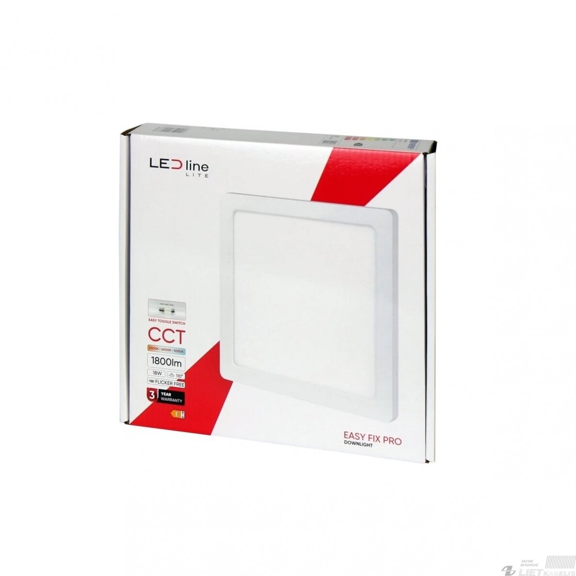 LED šviestuvas 18W, 3000-5000K, 1800lm, EasyFix PRO, LEDLine LED šviestuvas 18W, 3000-5000K, 1800lm, EasyFix PRO, LEDLine