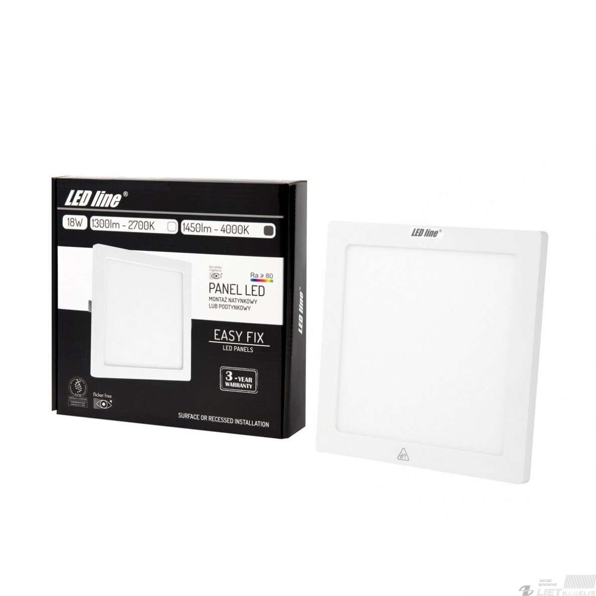 LED šviestuvas 18W, 4000K, 1450lm, IP20, LEDline