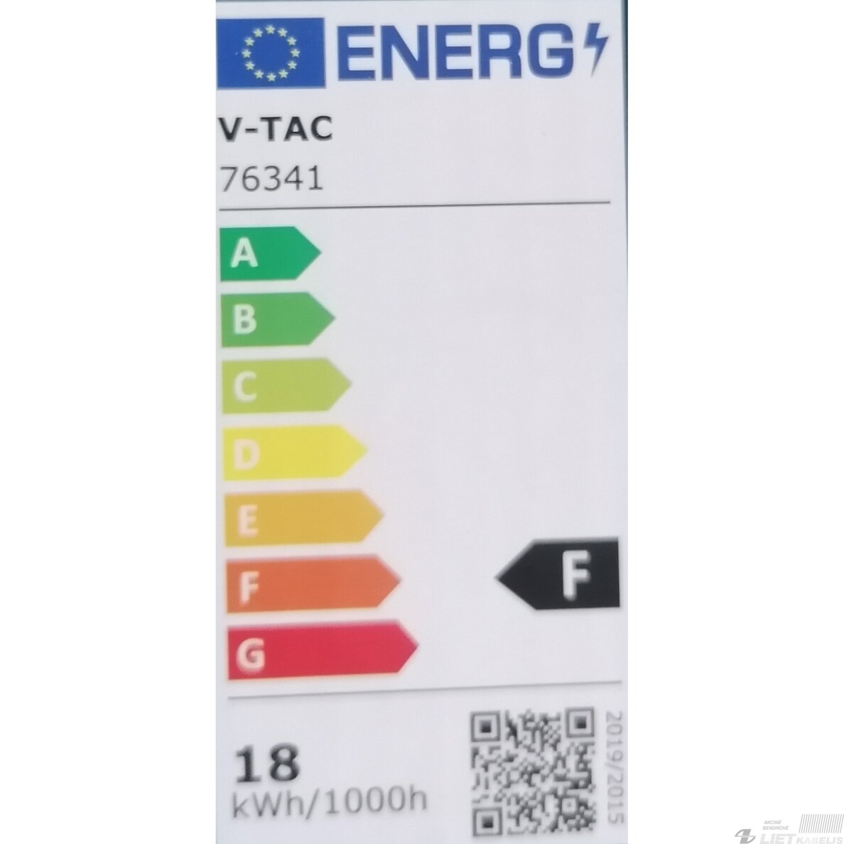 LED šviestuvas 18W, 4000K, 1830lm, IP44, V-TAC 4 LED šviestuvas 18W, 4000K, 1830lm, IP44, V-TAC 4