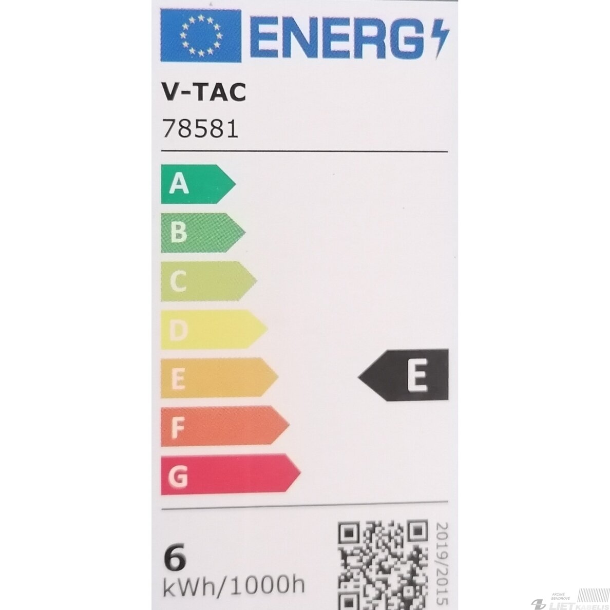 LED šviestuvas 6W, 3000K, 660lm, įleidžiamas, V-TAC 4