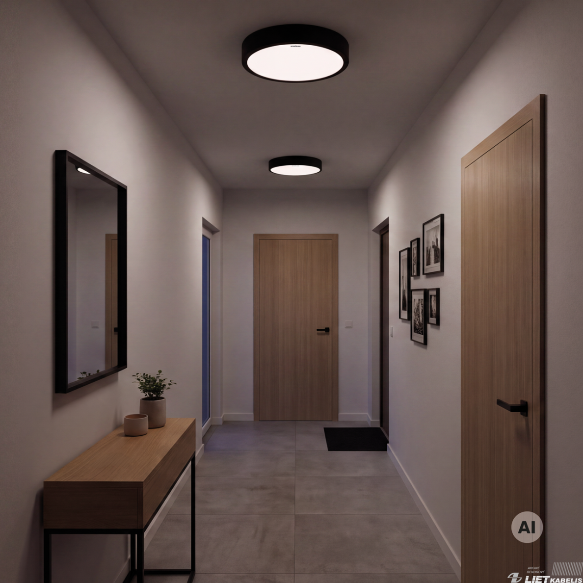 LED šviestuvas ANDRE 12/15/18W CCT 2910lm, juodas, IP20, STRUHM 1