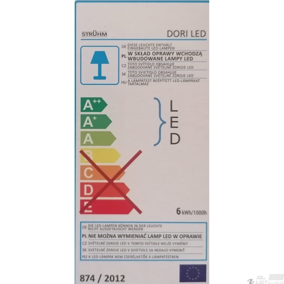 LED šviestuvas Dori 6W, 4000K, 430lm, pastatomas stalinis,STRUHM 4