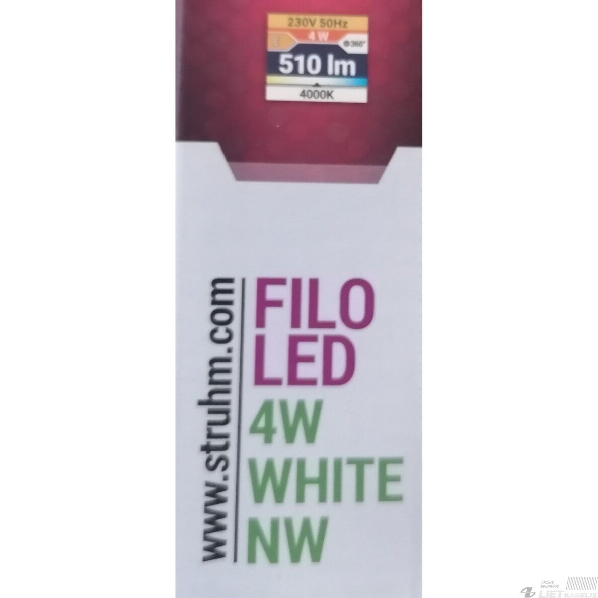 LED šviestuvas FILO 4W, 4000K, 510lm, su jungtuku, 30cm, IP20, STRUHM 2