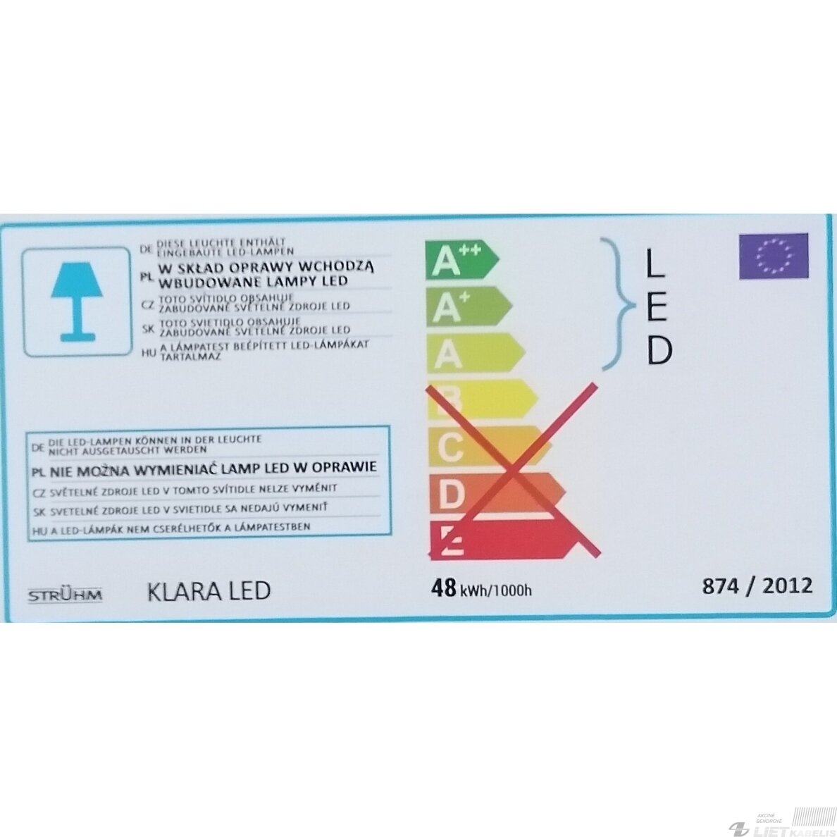 LED šviestuvas KLARA 48W, 4000K, 2955LM, IP44 kvadratinis banguotas, Struhm 5 LED šviestuvas KLARA 48W, 4000K, 2955LM, IP44 kvadratinis banguotas, Struhm 5