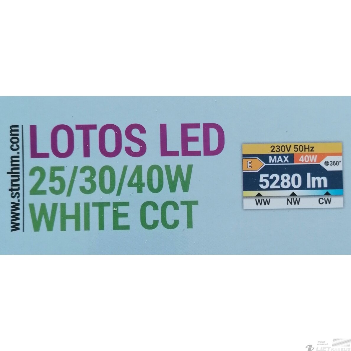 LED šviestuvas LOTOS 25/30/40W, 3000-6500K, 5280lm, IP20, STRUHM 3 LED šviestuvas LOTOS 25/30/40W, 3000-6500K, 5280lm, IP20, STRUHM 3