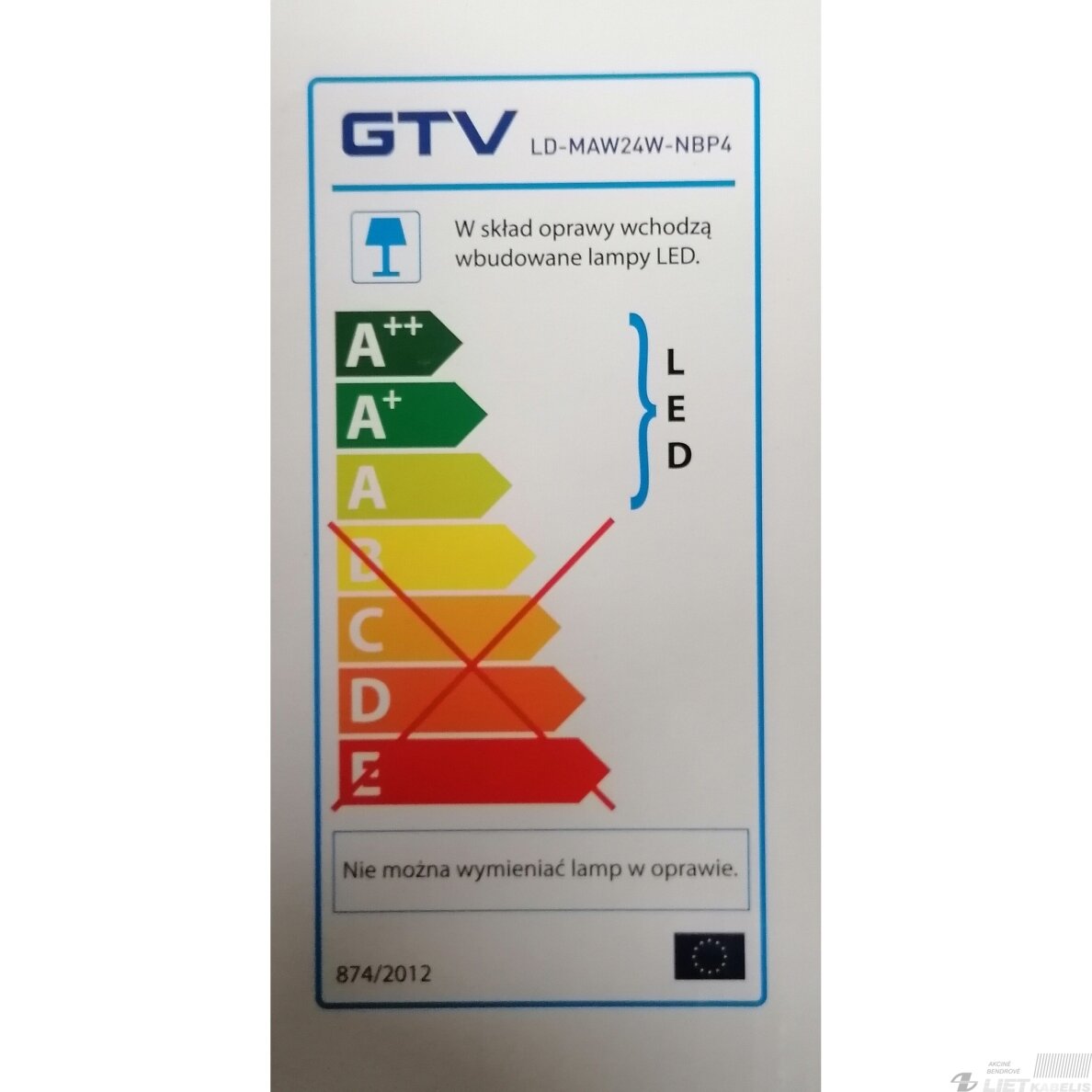 LED šviestuvas Matis plus įleidžiamas, kvadratinis 24W, 4000K, 2000LM,  GTV 2