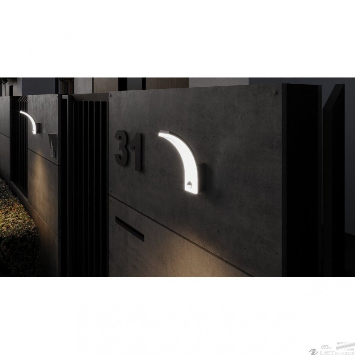 LED šviestuvas NICEA 20W, 4000K, 1900lm, su judesio davikliu, IP65, GTV 2