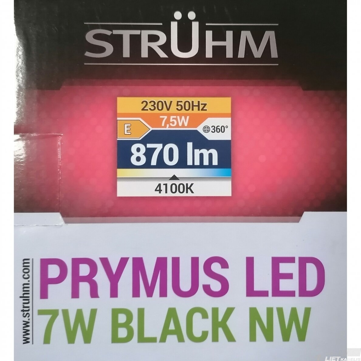 LED šviestuvas PRYMUS 7W, 4000K, 870Lm, 43cm, virštinkinis, IP44, Struhm 1