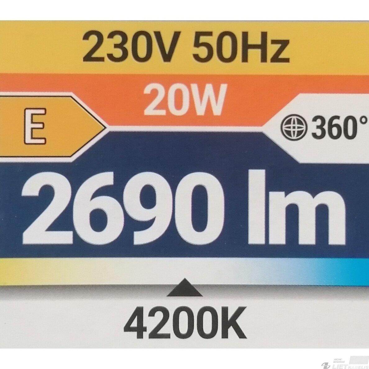 LED šviestuvas SOLA 20W 4000K1360lm, IP44, Struhm 1