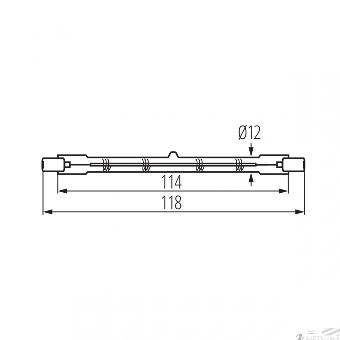 Lempa halogeninė 400W, R7s 8750lm 118mm Osram 1 Lempa halogeninė 400W, R7s 8750lm 118mm Osram 1