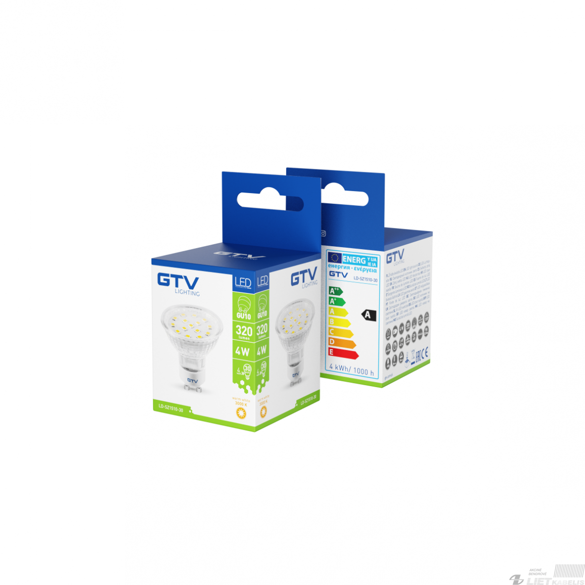Lempa LED 4W, GU10, 3000K, 300LM, 230V, GTV 2 Lempa LED 4W, GU10, 3000K, 300LM, 230V, GTV 2