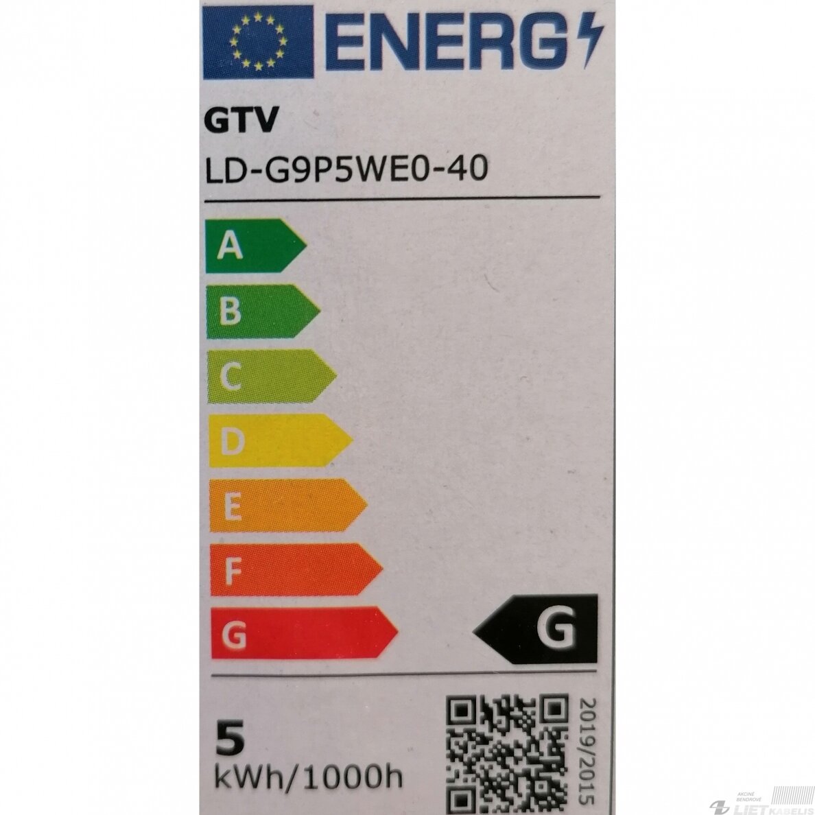Lempa LED 5W, G9, 4000K, 400lm, GTV 1