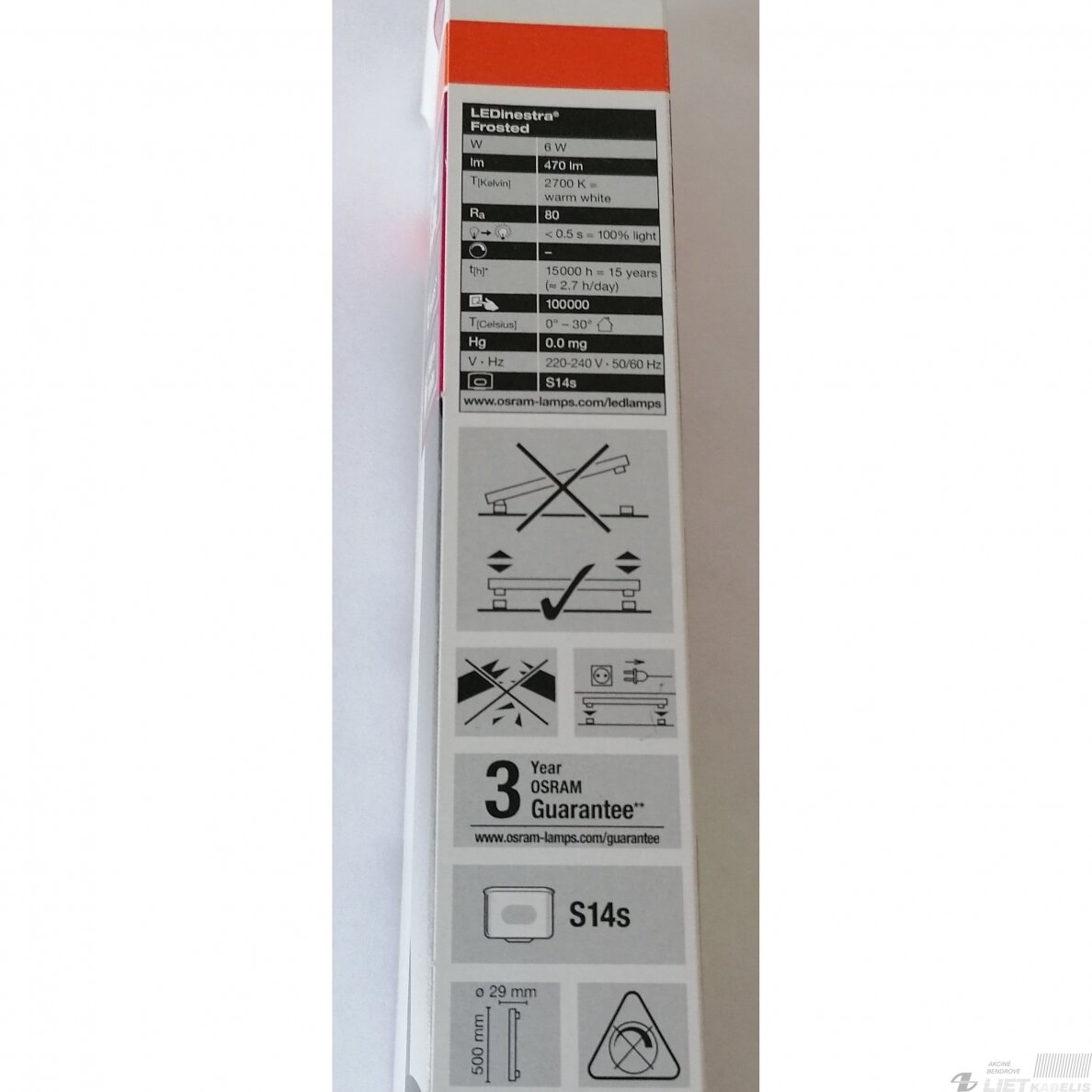 Lempa LED 6W 2P LEDinestra Osram 1