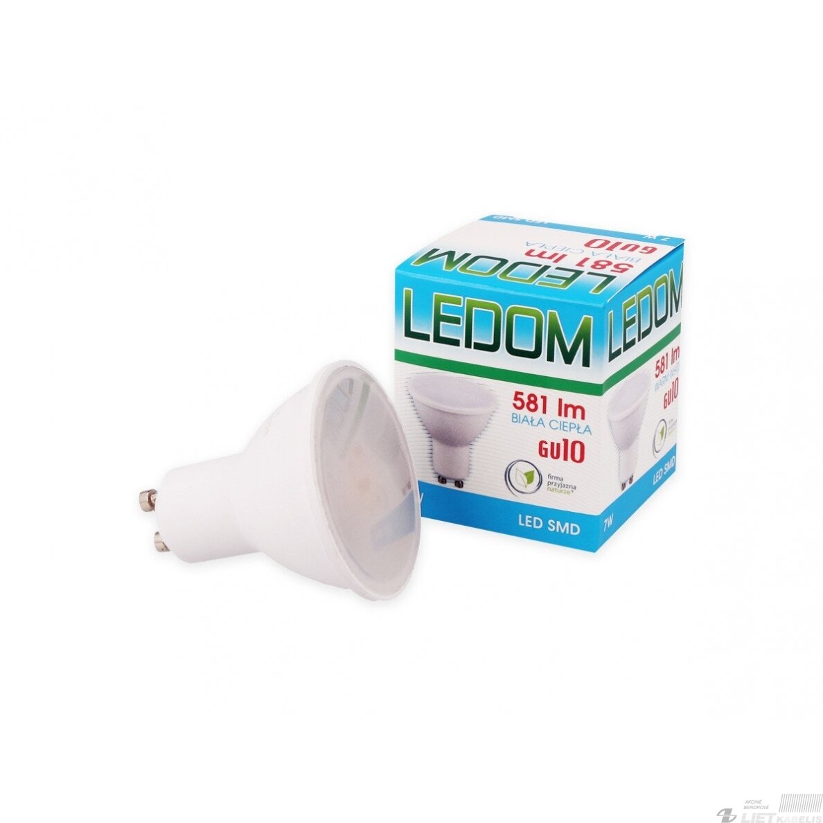 Lempa LED 7W, GU10, 581lm, 3000K, LEDOM Lempa LED 7W, GU10, 581lm, 3000K, LEDOM