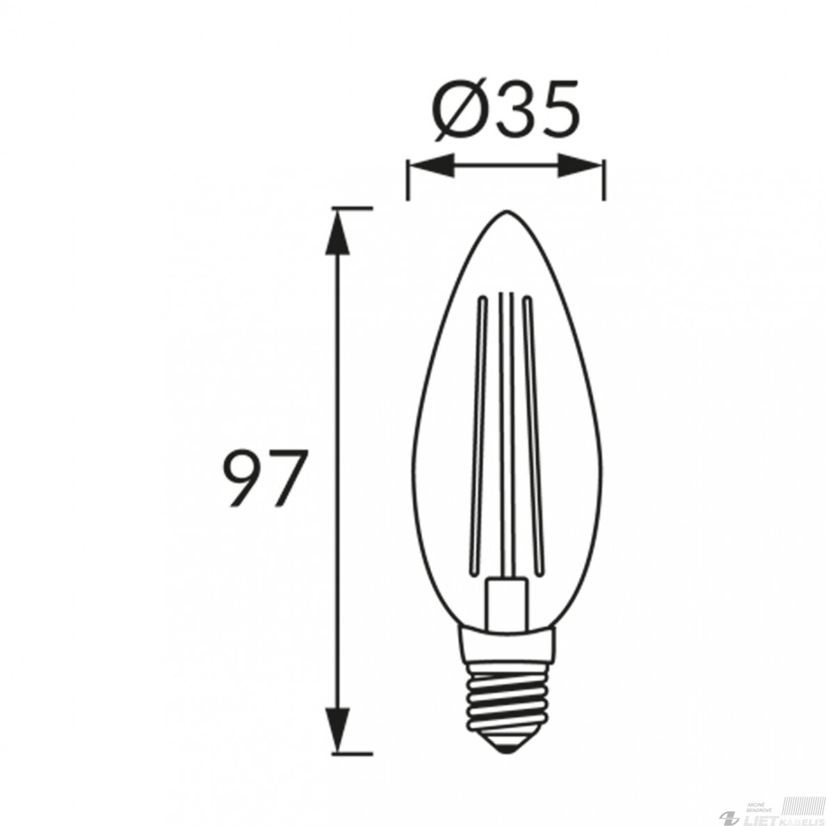 LED lempa filamentinė VELA 6W, E14, 2700K, 730LM, Struhm 1 LED lempa filamentinė VELA 6W, E14, 2700K, 730LM, Struhm 1
