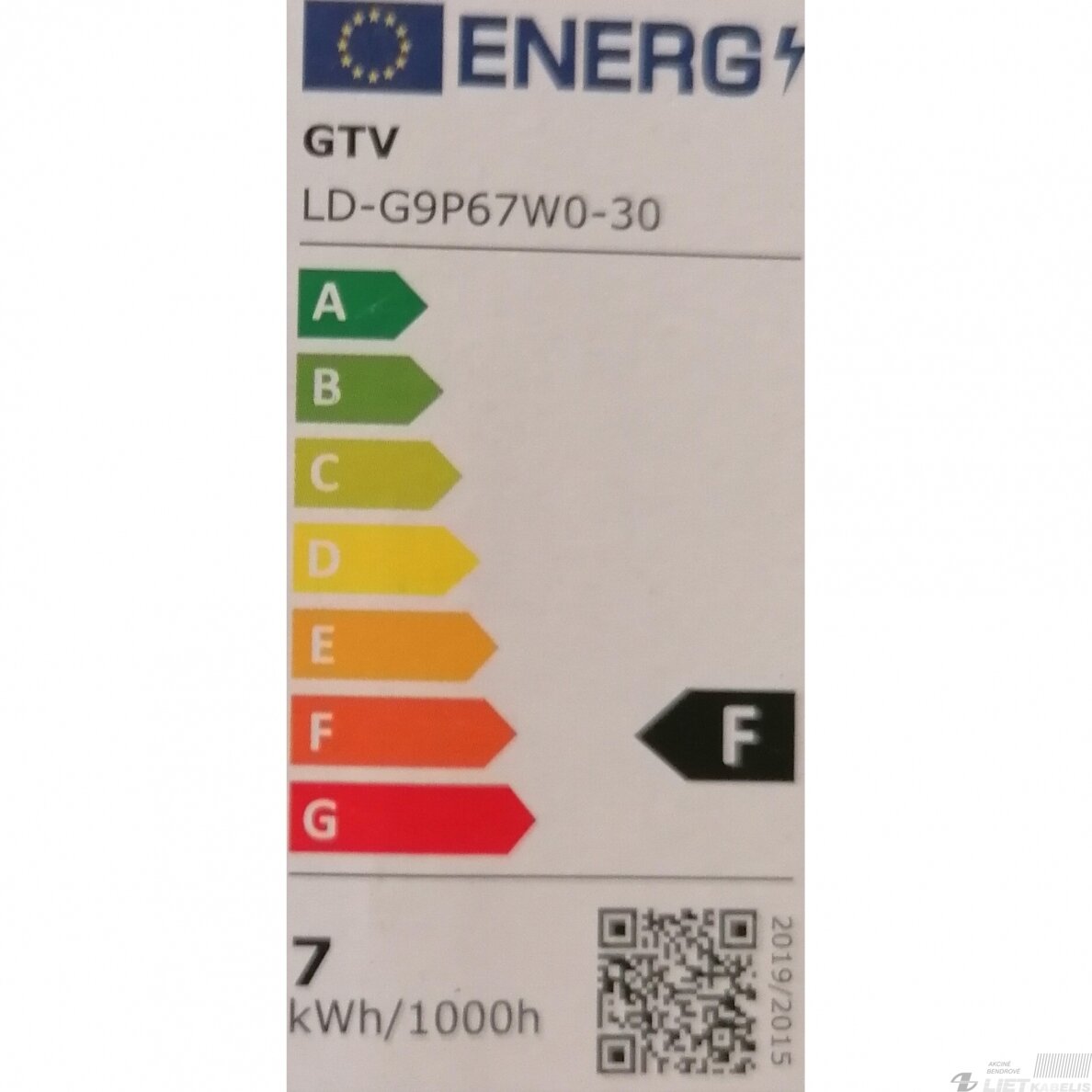 Lempa LED G9, 6,5W, 3000K ,IP20, GTV 1