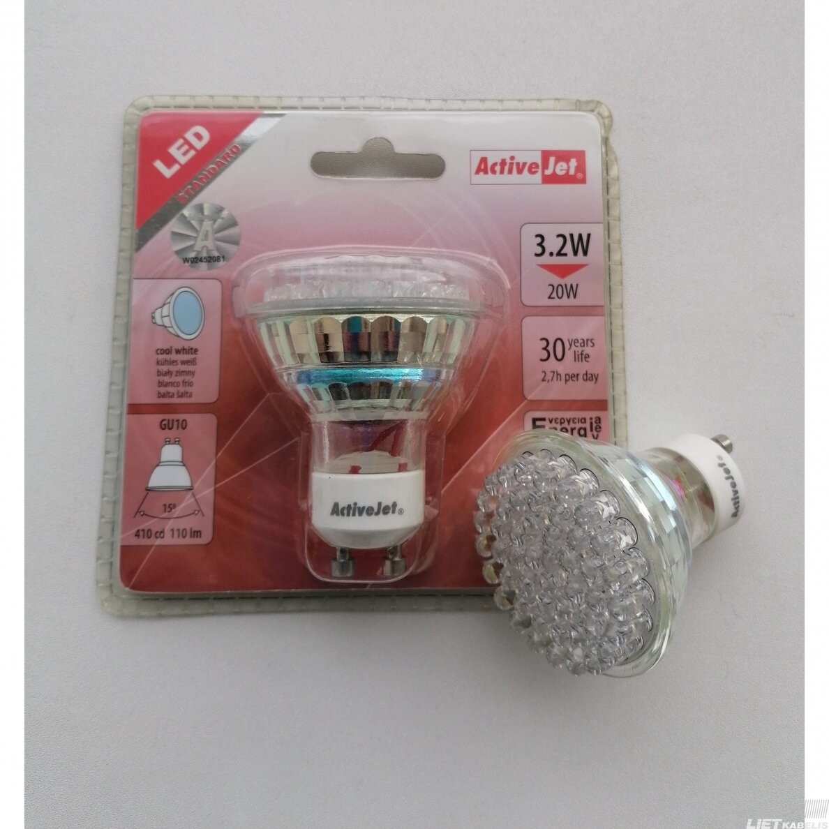 Lempa LED48 Standart 3,2W GU10, 6500K, 110Lm ActiveJet 1