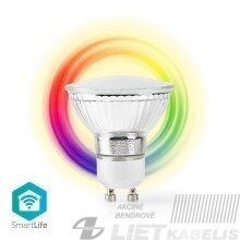 Lempa LED 6,5W, GU10, 2200-6500K+RGB, 345Lm,