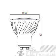 Lempa LED 7W, GU10, 3000K, 570Lm, GTV 1 Lempa LED 7W, GU10, 3000K, 570Lm, GTV 1