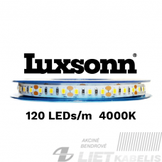 LED juosta 12V 9,6W/m 4000K SMD2835 IP20 LUXSONN