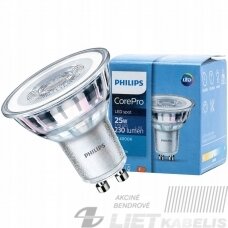 LED lempa 2,7W, GU10, 4000K, 230lm, 36°,Philips