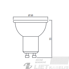 Lempa LED 9,1W, GU10, 3000K, 230V, GTV 1