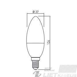 LED Lempa žvakės formos 8W, E14, 3000K ,GTV 1 LED Lempa žvakės formos 8W, E14, 3000K ,GTV 1