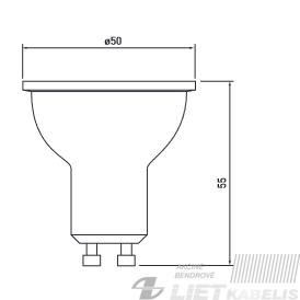 Lempa LED 4W, 4000K, 230V, 300Lm, GU10, GTV 1