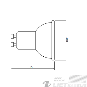 Lempa LED 9,1W, GU10, 4000K, 230V, GTV 1